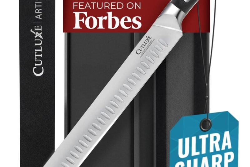 Cutluxe Brisket Knife – 12 Carving & Slicing Knife for Meat & BBQ – Razor Sharp German Steel, Sheath Included,…